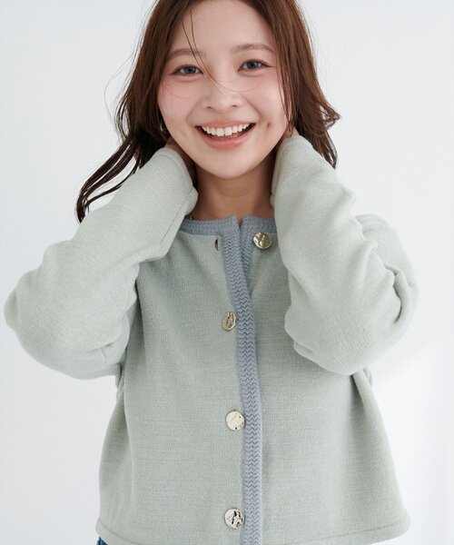 natural couture(ナチュラルクチュール)の「微配色ニットカーディガン(カーディガン/ボレロ・レディース・ミント/ブラック/グレイッシュベージュ/アイボリー・FREE)」の13枚目の写真