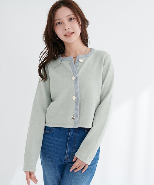 natural couture(ナチュラルクチュール)の「微配色ニットカーディガン(カーディガン/ボレロ・レディース・ミント/ブラック/グレイッシュベージュ/アイボリー・FREE)」の16枚目の写真
