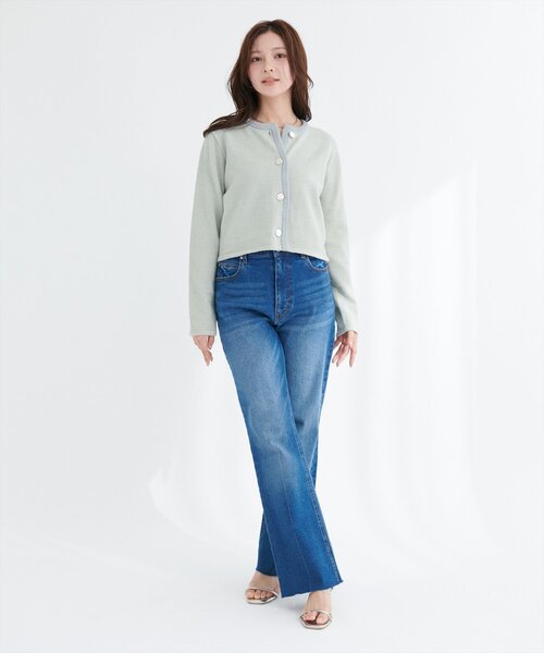 natural couture(ナチュラルクチュール)の「微配色ニットカーディガン(カーディガン/ボレロ・レディース・ミント/ブラック/グレイッシュベージュ/アイボリー・FREE)」の17枚目の写真