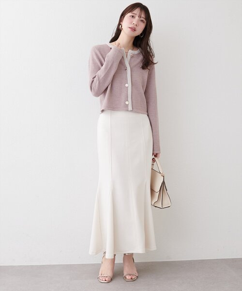 natural couture(ナチュラルクチュール)の「微配色ニットカーディガン(カーディガン/ボレロ・レディース・ミント/ブラック/グレイッシュベージュ/アイボリー・FREE)」の22枚目の写真