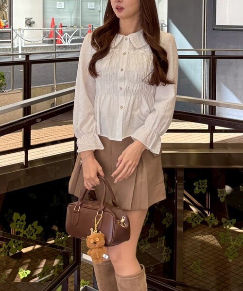 Another Branch olive des olive（アナザーブランチオリーブデオリーブ）の「シャーリング衿付ブラウス（シャツ/ブラウス・レディース・その他2/ブラック/その他1/オフホワイト・FREE）」の12枚目の写真