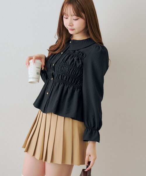 Another Branch olive des olive（アナザーブランチオリーブデオリーブ）の「シャーリング衿付ブラウス（シャツ/ブラウス・レディース・その他2/ブラック/その他1/オフホワイト・FREE）」の19枚目の写真