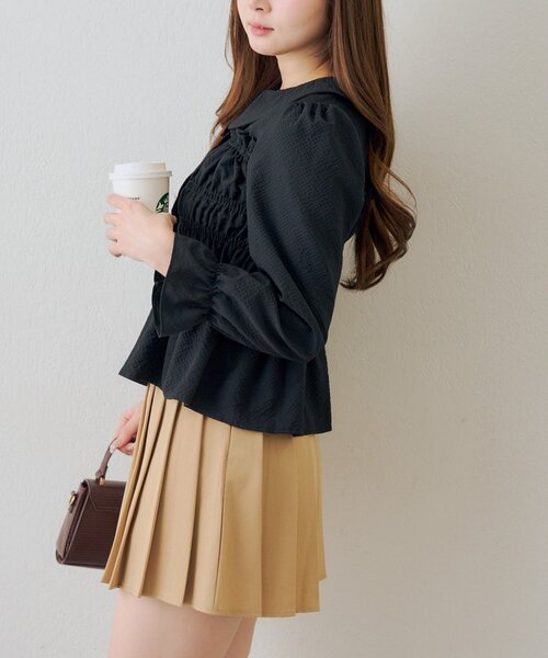 Another Branch olive des olive（アナザーブランチオリーブデオリーブ）の「シャーリング衿付ブラウス（シャツ/ブラウス・レディース・その他2/ブラック/その他1/オフホワイト・FREE）」の22枚目の写真