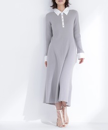 NATURAL BEAUTY BASIC（ナチュラルビューティーベーシック）の「◇襟付きリブニットワンピース（ワンピース）」