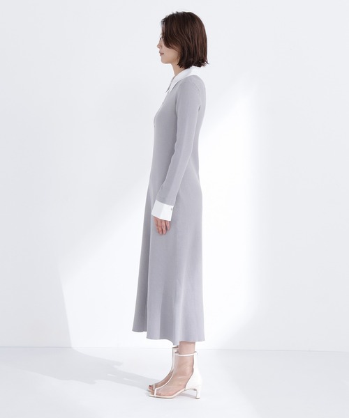 NATURAL BEAUTY BASIC（ナチュラルビューティーベーシック）の「◇襟付きリブニットワンピース（ワンピース・レディース・ブラック系その他/グレー系その他/ブルー系その他6・MEDIUM/P/S）」の19枚目の写真
