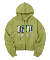 DANGLEDROP（ダングルドロップ）の「DGDPアップリケクロップフードジップオリーブグリーン（パーカー）」