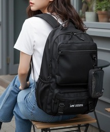 Lee/リー 撥水 ロゴ ワンポイント刺繍 ポーチ付き バックル バックパック/リュックサック/大容量 約17L/レディース メンズ