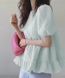 ブークレ―フリルティアード半袖トップス