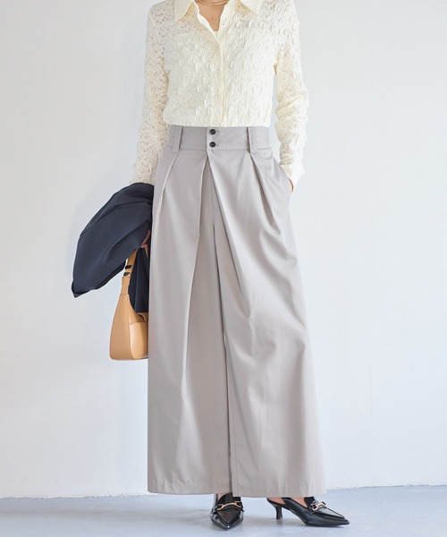 VIS（ビス）の「フロントタックデザインワイドパンツ（その他パンツ・レディース・ライトグレー/ベージュ・S/M）」の5枚目の写真