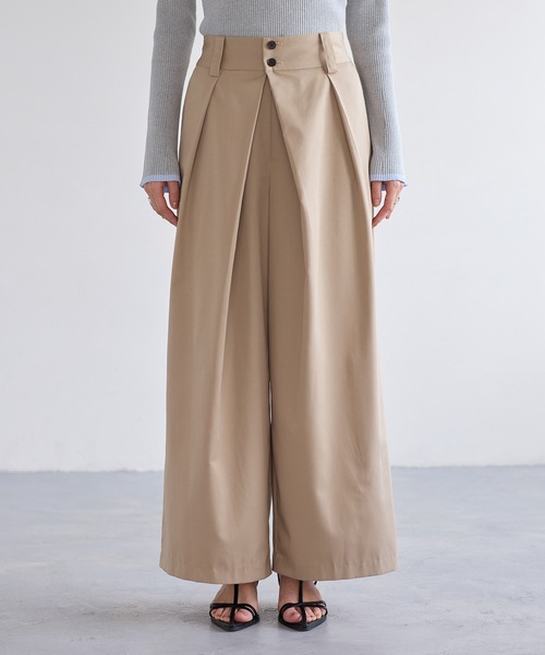 VIS（ビス）の「フロントタックデザインワイドパンツ（その他パンツ・レディース・ライトグレー/ベージュ・S/M）」の17枚目の写真