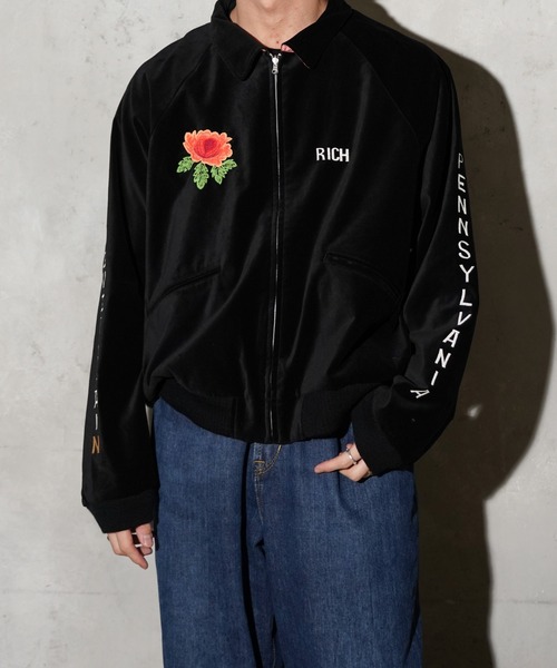 THRIFTY LOOK(スリフティールック)の「THRIFTY LOOK / スリフティールック SOUVENIR GERMANY BLOUSON スーベニアジャケット 刺繍(ブルゾン・メンズ・ブラック/ネイビー/ブラック系その他・LARGE/MEDIUM)」の7枚目の写真