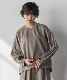 【叶えるSET UP】起毛フォルムスリーブブラウス≪手洗い可能≫