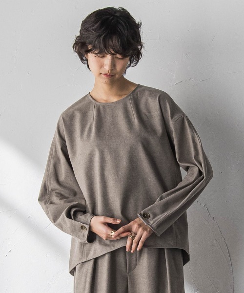 MAYSON GREY(メイソングレイ)の「【叶えるSET UP】起毛フォルムスリーブブラウス≪手洗い可能≫(シャツ/ブラウス・レディース・ベージュ/ブラック・M)」の2枚目の写真