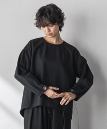 【叶えるSET UP】起毛フォルムスリーブブラウス≪手洗い可能≫