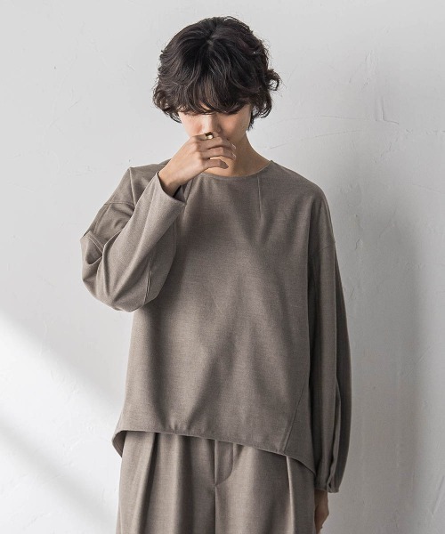 MAYSON GREY(メイソングレイ)の「【叶えるSET UP】起毛フォルムスリーブブラウス≪手洗い可能≫(シャツ/ブラウス・レディース・ベージュ/ブラック・M)」の11枚目の写真