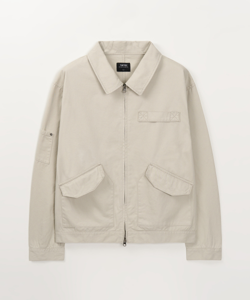 TOFFEE(トフィー)の「ヴィンテージコットンワークジャケット (サンドグレー)(デニムジャケット・メンズ・その他・MEDIUM/LARGE/X-LARGE/SMALL)」の1枚目の写真
