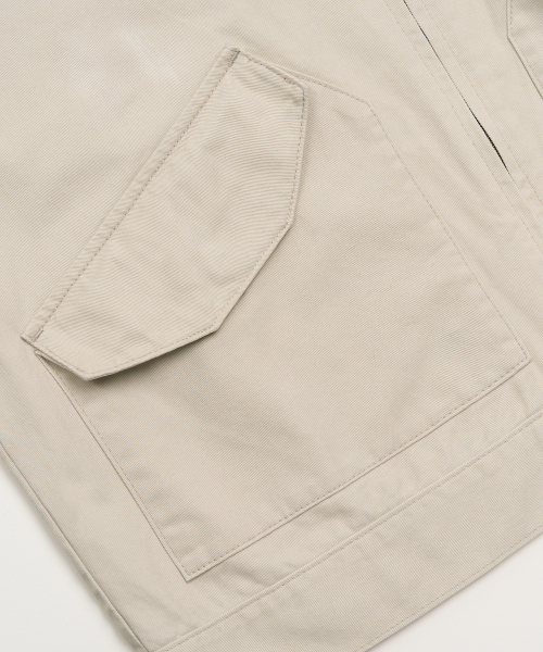 TOFFEE(トフィー)の「ヴィンテージコットンワークジャケット (サンドグレー)(デニムジャケット・メンズ・その他・MEDIUM/LARGE/X-LARGE/SMALL)」の2枚目の写真