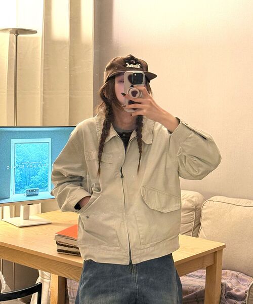 TOFFEE(トフィー)の「ヴィンテージコットンワークジャケット (サンドグレー)(デニムジャケット・メンズ・その他・MEDIUM/LARGE/X-LARGE/SMALL)」の6枚目の写真