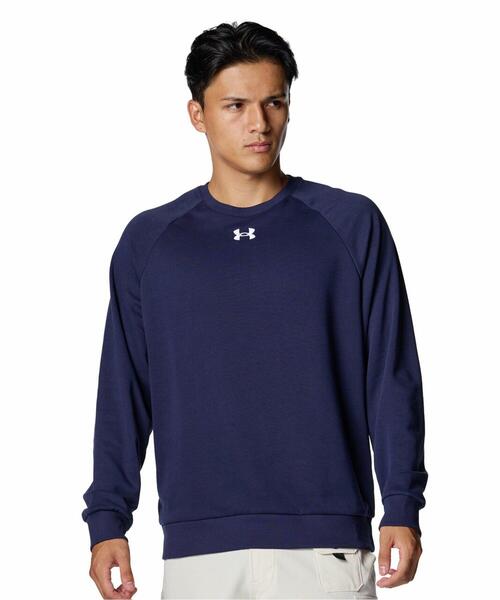 UNDER ARMOUR(アンダーアーマー)の「UAライバルフリース クルー(トレーニング/メンズ)(スウェット・メンズ・ネイビー・2XL/S/XL/L/M/3XL)」の1枚目の写真