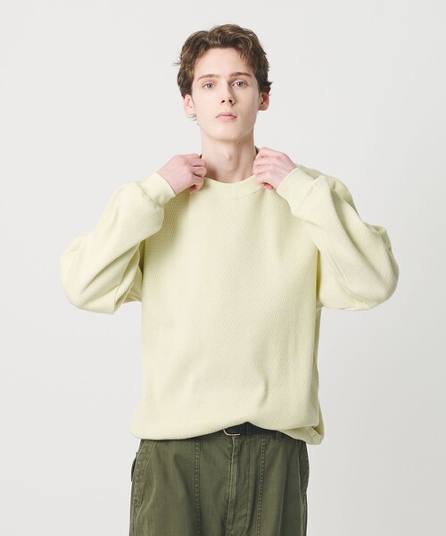 BEAUTY&YOUTH UNITED ARROWS(ビューティーアンドユースユナイテッドアローズ)の「ライスサーマル バルーン クルーネック カットソー(Tシャツ/カットソー・メンズ・ネイビー/ライトグレー/クリーム・XL/S/M/L)」の4枚目の写真