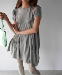 【SANSeLF】アシンメトリーティアードワンピース saw26s021