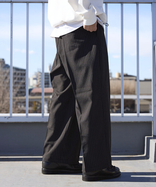 ワイドストレートシルエット ワンタック スラックスパンツ（スラックス