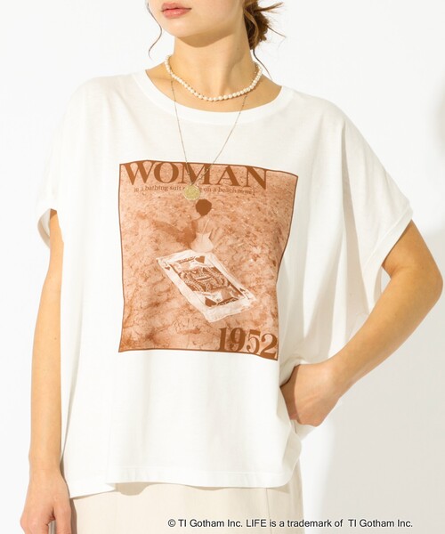 GOOD ROCK SPEED（グッドロックスピード）の「【GOOD ROCK SPEED/グッドロックスピード】プリントノースリーブTシャツ / フォトT / フレンチスリーブ / LIFE PICTURE COLLECTION（Tシャツ/カットソー・レディース・ホワイト系その他2/ホワイト系その他3/ホワイト系その他・フリー）」の2枚目の写真