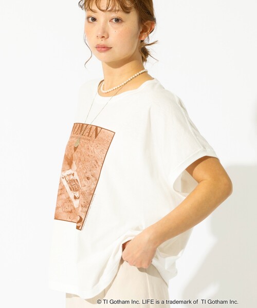 GOOD ROCK SPEED（グッドロックスピード）の「【GOOD ROCK SPEED/グッドロックスピード】プリントノースリーブTシャツ / フォトT / フレンチスリーブ / LIFE PICTURE COLLECTION（Tシャツ/カットソー・レディース・ホワイト系その他2/ホワイト系その他3/ホワイト系その他・フリー）」の5枚目の写真