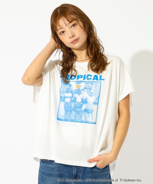 GOOD ROCK SPEED（グッドロックスピード）の「【GOOD ROCK SPEED/グッドロックスピード】プリントノースリーブTシャツ / フォトT / フレンチスリーブ / LIFE PICTURE COLLECTION（Tシャツ/カットソー・レディース・ホワイト系その他2/ホワイト系その他3/ホワイト系その他・フリー）」の9枚目の写真