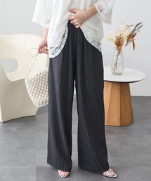 ReDial（リダイアル）の「ストライプジャカードタックワイドパンツ（スラックス）」