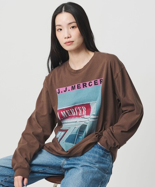 jj mercer（ジェイジェイマーサー）の「【別注】＜J.Jmercer＞プリント ロングスリーブTシャツ（Tシャツ/カットソー・レディース・ホワイト/モカ/ライラック・FREE）」の10枚目の写真
