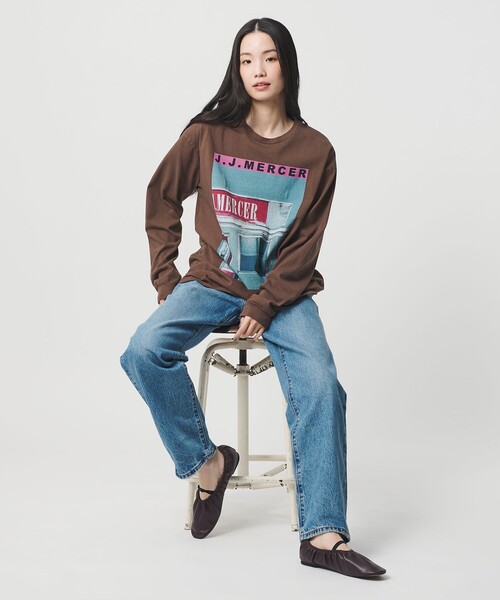 jj mercer（ジェイジェイマーサー）の「【別注】＜J.Jmercer＞プリント ロングスリーブTシャツ（Tシャツ/カットソー・レディース・ホワイト/モカ/ライラック・FREE）」の11枚目の写真