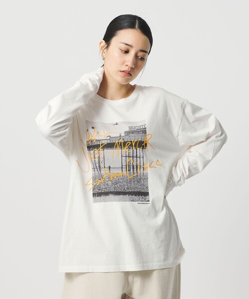 jj mercer（ジェイジェイマーサー）の「【別注】＜J.Jmercer＞プリント ロングスリーブTシャツ（Tシャツ/カットソー・レディース・ホワイト/モカ/ライラック・FREE）」の12枚目の写真