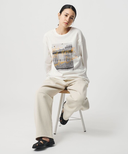 jj mercer（ジェイジェイマーサー）の「【別注】＜J.Jmercer＞プリント ロングスリーブTシャツ（Tシャツ/カットソー・レディース・ホワイト/モカ/ライラック・FREE）」の14枚目の写真