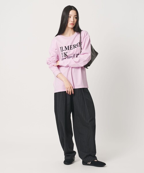jj mercer（ジェイジェイマーサー）の「【別注】＜J.Jmercer＞プリント ロングスリーブTシャツ（Tシャツ/カットソー・レディース・ホワイト/モカ/ライラック・FREE）」の17枚目の写真