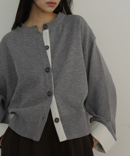 シャツ切り替えカーディガン（カーディガン/ボレロ）｜hellam（へラム