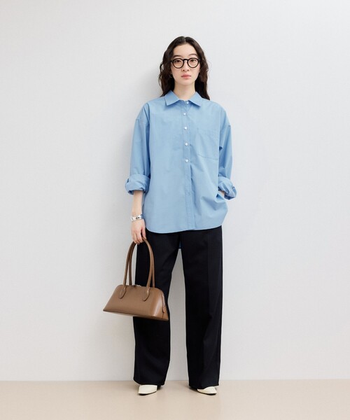 ADAM ET ROPE'(アダムエロペ)の「【WEB限定】ブロードカラーシャツ(シャツ/ブラウス・レディース・ブラック/ブルー系その他5/サックスブルー/ピンク・FREE)」の7枚目の写真