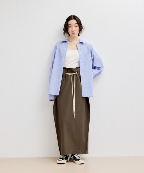 ADAM ET ROPE'(アダムエロペ)の「【WEB限定】ブロードカラーシャツ(シャツ/ブラウス・レディース・ブラック/ブルー系その他5/サックスブルー/ピンク・FREE)」の9枚目の写真