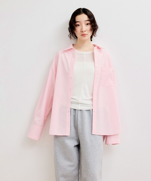 ADAM ET ROPE'(アダムエロペ)の「【WEB限定】ブロードカラーシャツ(シャツ/ブラウス・レディース・ブラック/ブルー系その他5/サックスブルー/ピンク・FREE)」の14枚目の写真