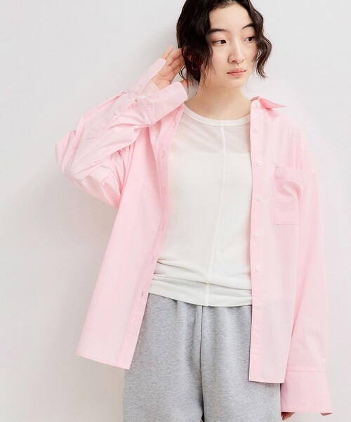 ADAM ET ROPE'(アダムエロペ)の「【WEB限定】ブロードカラーシャツ(シャツ/ブラウス・レディース・ブラック/ブルー系その他5/サックスブルー/ピンク・FREE)」の16枚目の写真