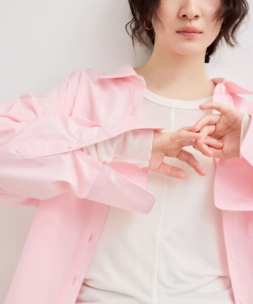 ADAM ET ROPE'(アダムエロペ)の「【WEB限定】ブロードカラーシャツ(シャツ/ブラウス・レディース・ブラック/ブルー系その他5/サックスブルー/ピンク・FREE)」の17枚目の写真