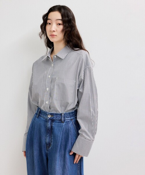 ADAM ET ROPE'(アダムエロペ)の「【WEB限定】ブロードカラーシャツ(シャツ/ブラウス・レディース・ブラック/ブルー系その他5/サックスブルー/ピンク・FREE)」の20枚目の写真
