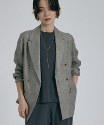 qualite | 【セットアップ対応】ラメリネンジャケット/春服/夏服/オフィスカジュアル/リネン(テーラードジャケット)