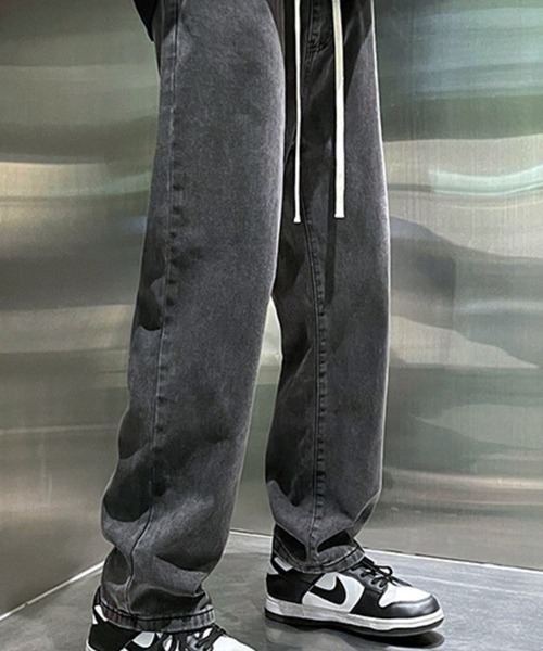 KELVIN(ケルヴァン)の「Monotone Denim Easy Straight Pants モノトーン デニムイージーパンツ(デニムパンツ・メンズ・グレー/ブラック・LARGE/MEDIUM)」の5枚目の写真