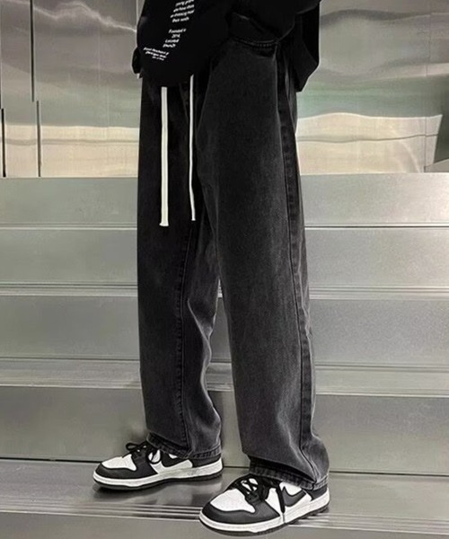 KELVIN(ケルヴァン)の「Monotone Denim Easy Straight Pants モノトーン デニムイージーパンツ(デニムパンツ・メンズ・グレー/ブラック・LARGE/MEDIUM)」の6枚目の写真
