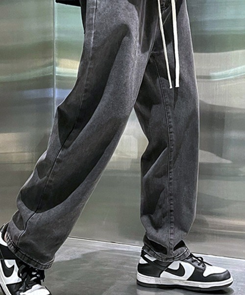 KELVIN(ケルヴァン)の「Monotone Denim Easy Straight Pants モノトーン デニムイージーパンツ(デニムパンツ・メンズ・グレー/ブラック・LARGE/MEDIUM)」の9枚目の写真