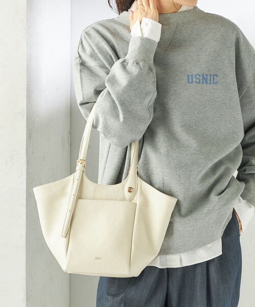 Beau're(ヴュレ)の「BEAURE: ロング ハンドル 2WAY トート バッグ(トートバッグ・レディース・ブラック/オフホワイト・ONE SIZE)」の4枚目の写真