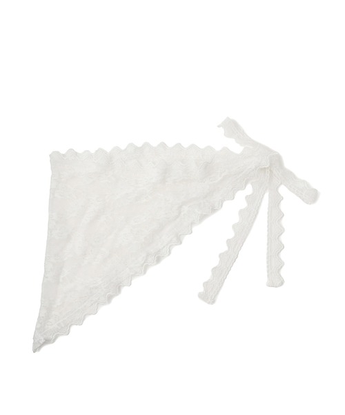 VIS（ビス）の「三角レーススカーフ（バンダナ/スカーフ・レディース・オフホワイト・FREE）」の6枚目の写真
