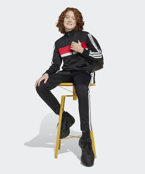 adidas(アディダス)の「シーズナル エッセンシャルズ Tiberio スリーストライプス トリコット トラックスーツ キッズ / ジャージ / アディダス adidas(ジャージ・キッズ・ブラック×グレー/ブラック×レッド/ブルー・130/140/150/160)」の15枚目の写真