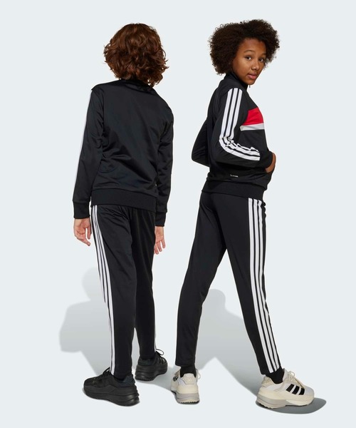 adidas(アディダス)の「シーズナル エッセンシャルズ Tiberio スリーストライプス トリコット トラックスーツ キッズ / ジャージ / アディダス adidas(ジャージ・キッズ・ブラック×グレー/ブラック×レッド/ブルー・130/140/150/160)」の10枚目の写真
